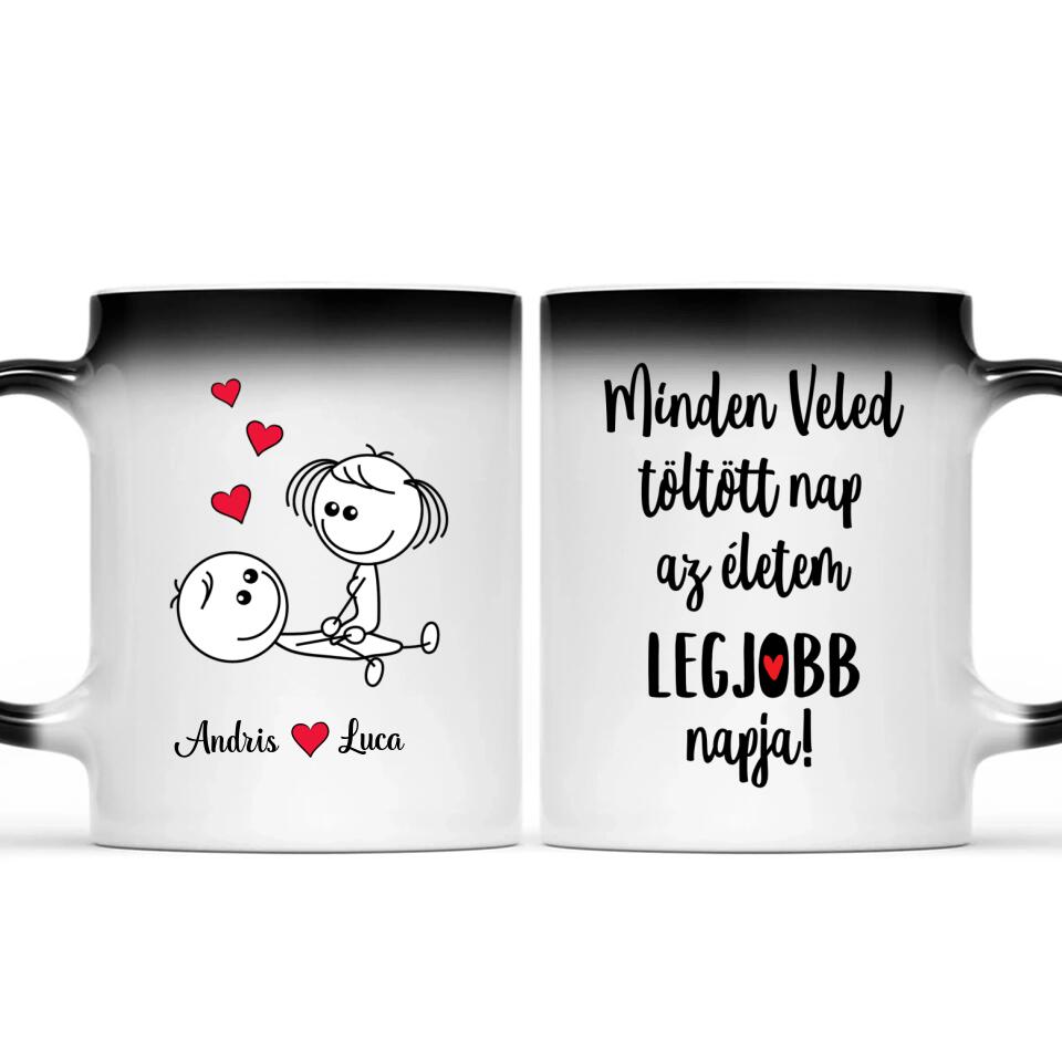 Egyedi bögre pároknak - szerelmeskedő figurák