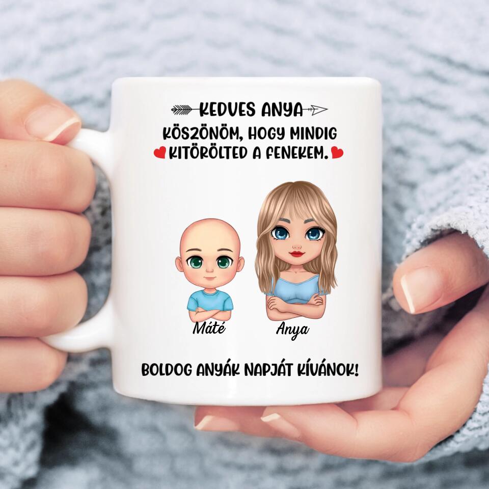 Egyedi bögre édesanyáknak - köszönöm, hogy kitörölted a fenekem