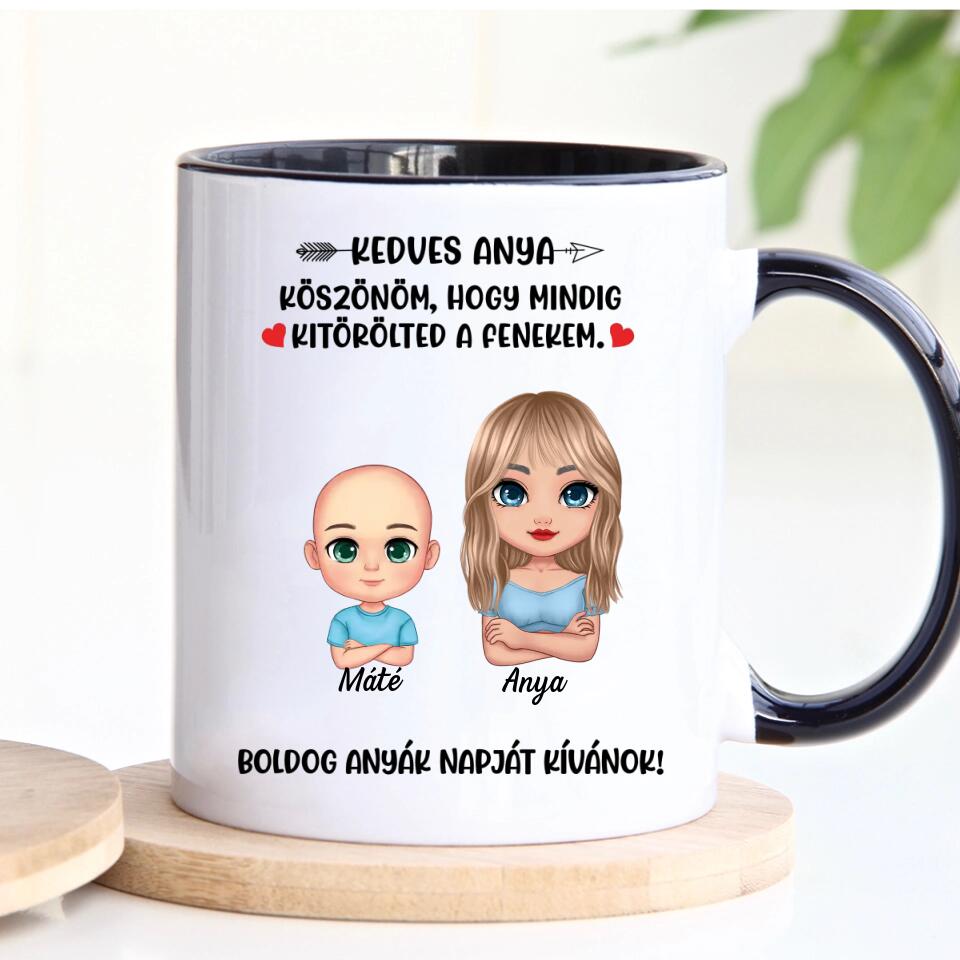 Egyedi bögre édesanyáknak - köszönöm, hogy kitörölted a fenekem