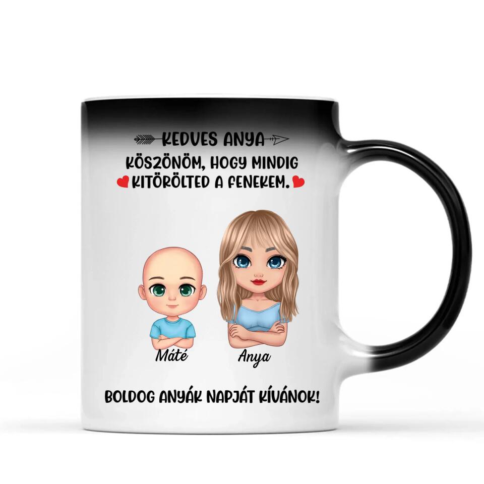 Egyedi bögre édesanyáknak - köszönöm, hogy kitörölted a fenekem