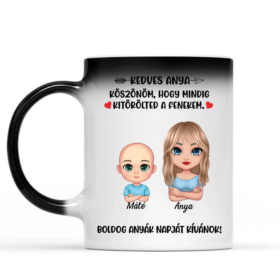 Egyedi bögre édesanyáknak - köszönöm, hogy kitörölted a fenekem