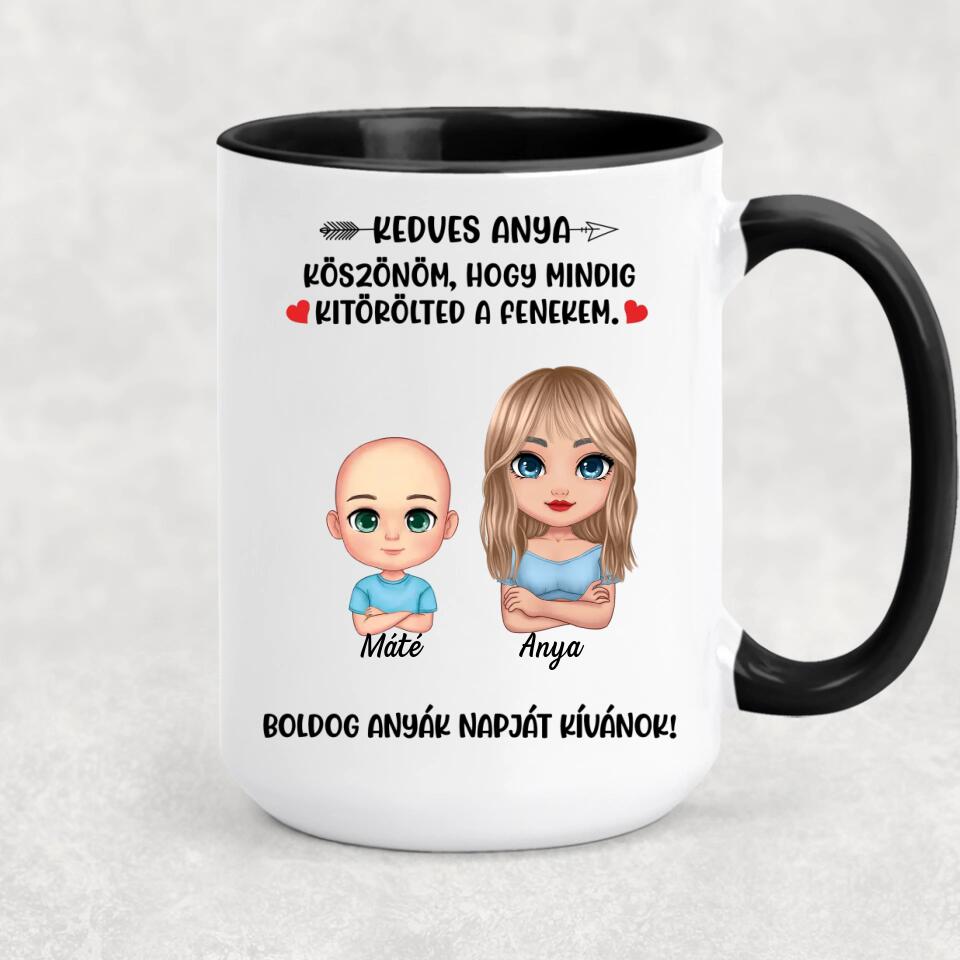 Egyedi bögre édesanyáknak - köszönöm, hogy kitörölted a fenekem