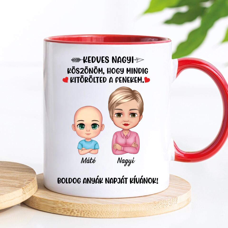 Egyedi bögre nagymamáknak - köszönöm, hogy kitörölted a fenekem