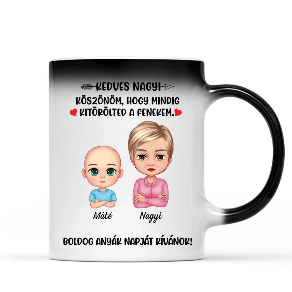 Egyedi bögre nagymamáknak - köszönöm, hogy kitörölted a fenekem