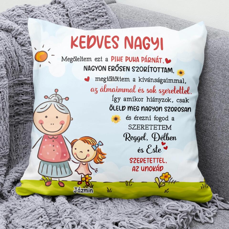 Egyedi anyák napi párna - kedves nagyi