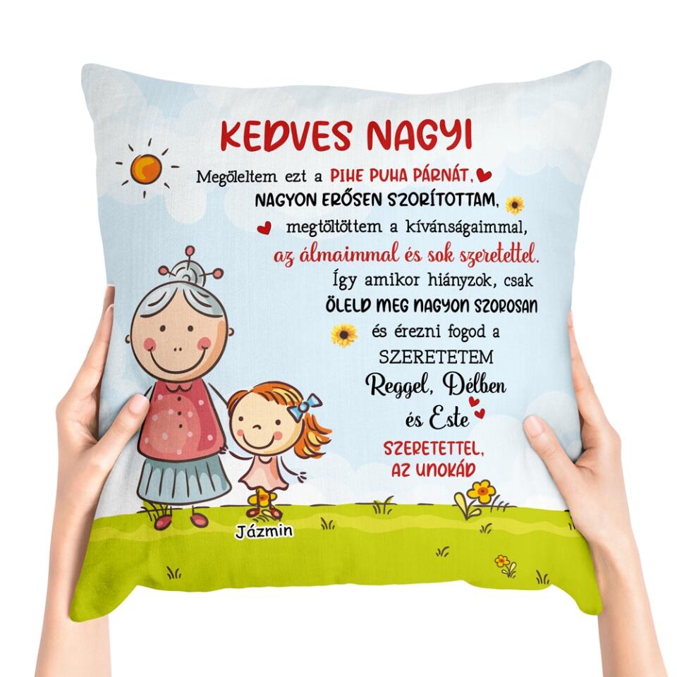 Egyedi anyák napi párna - kedves nagyi