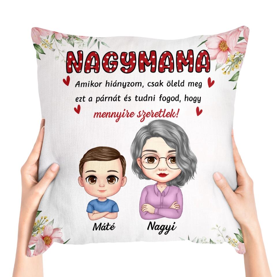 Egyedi anyák napi párna nagymamáknak, akár 4 unokával