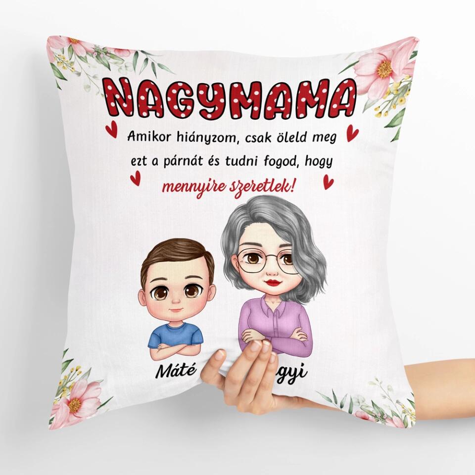 Egyedi anyák napi párna nagymamáknak, akár 4 unokával