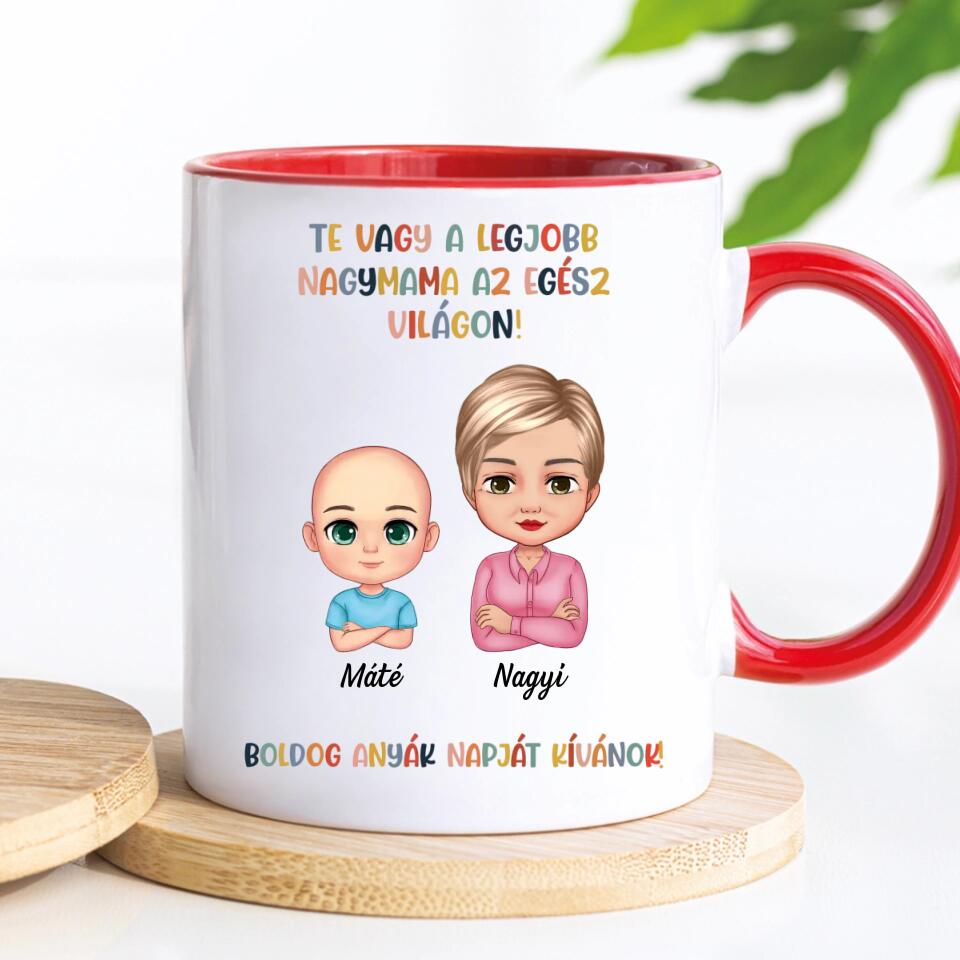 Egyedi anyák napi bögre nagymamának - Te vagy a legjobb
