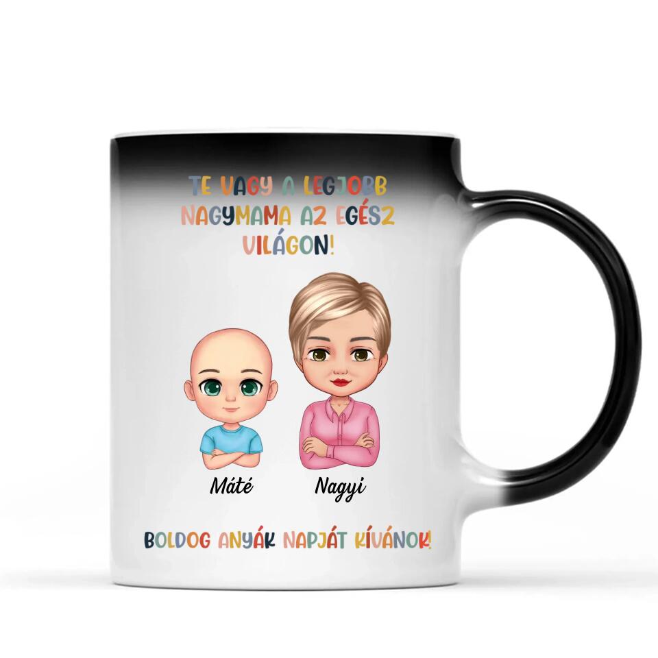 Egyedi anyák napi bögre nagymamának - Te vagy a legjobb