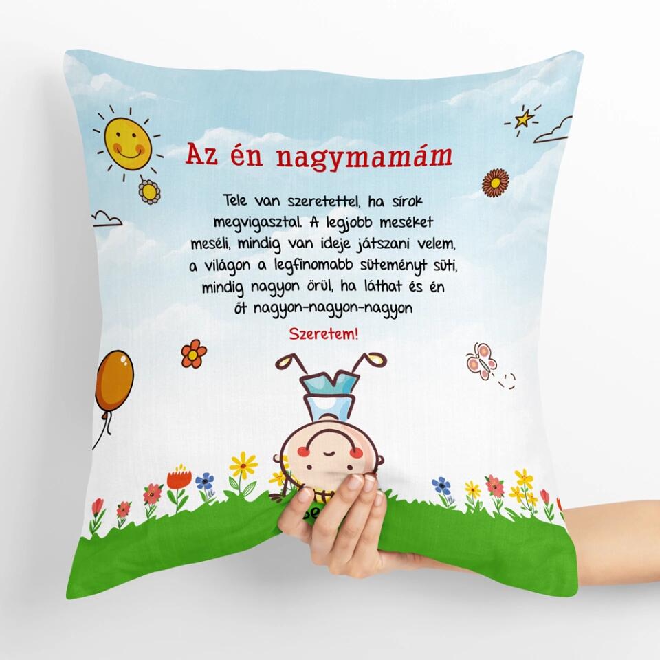 Egyedi párna nagymamáknak - akár 7 unokával