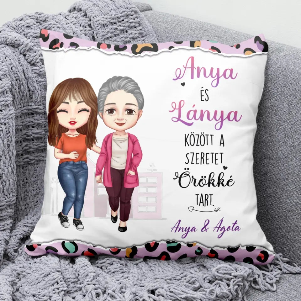 Egyedi párna édesanyáknak - anya és lánya