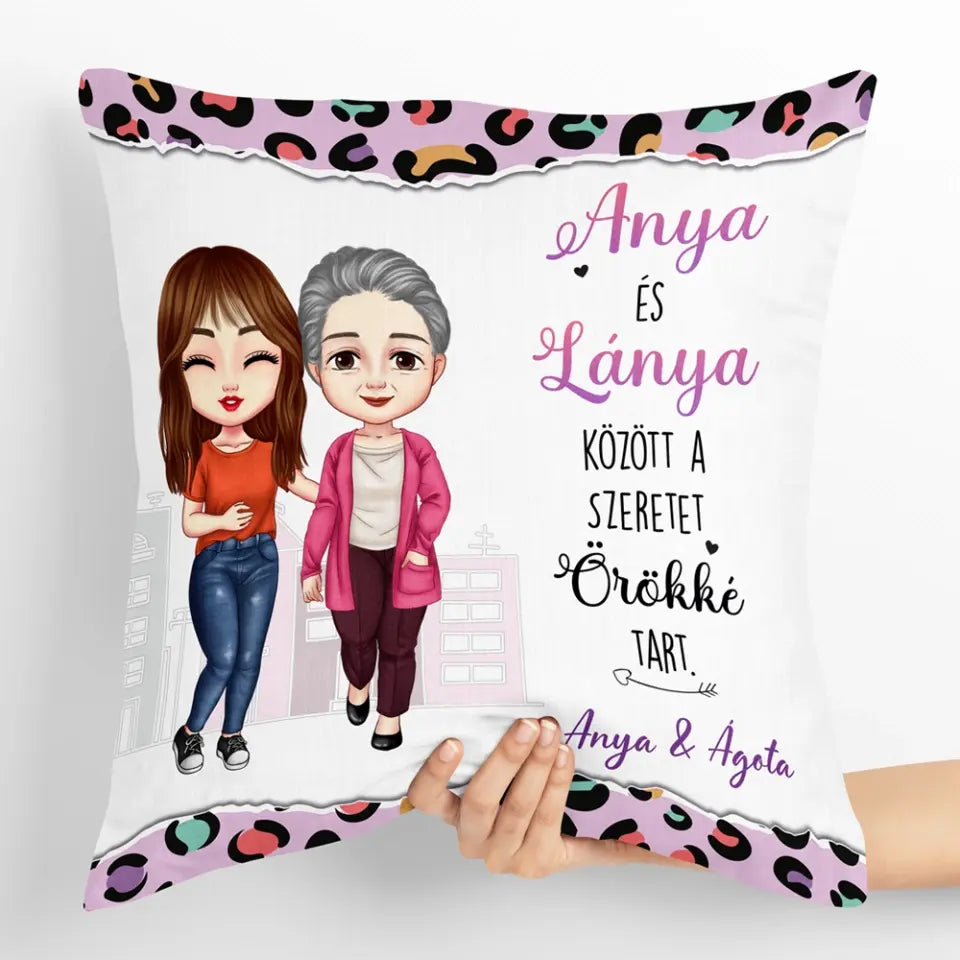Egyedi párna édesanyáknak - anya és lánya