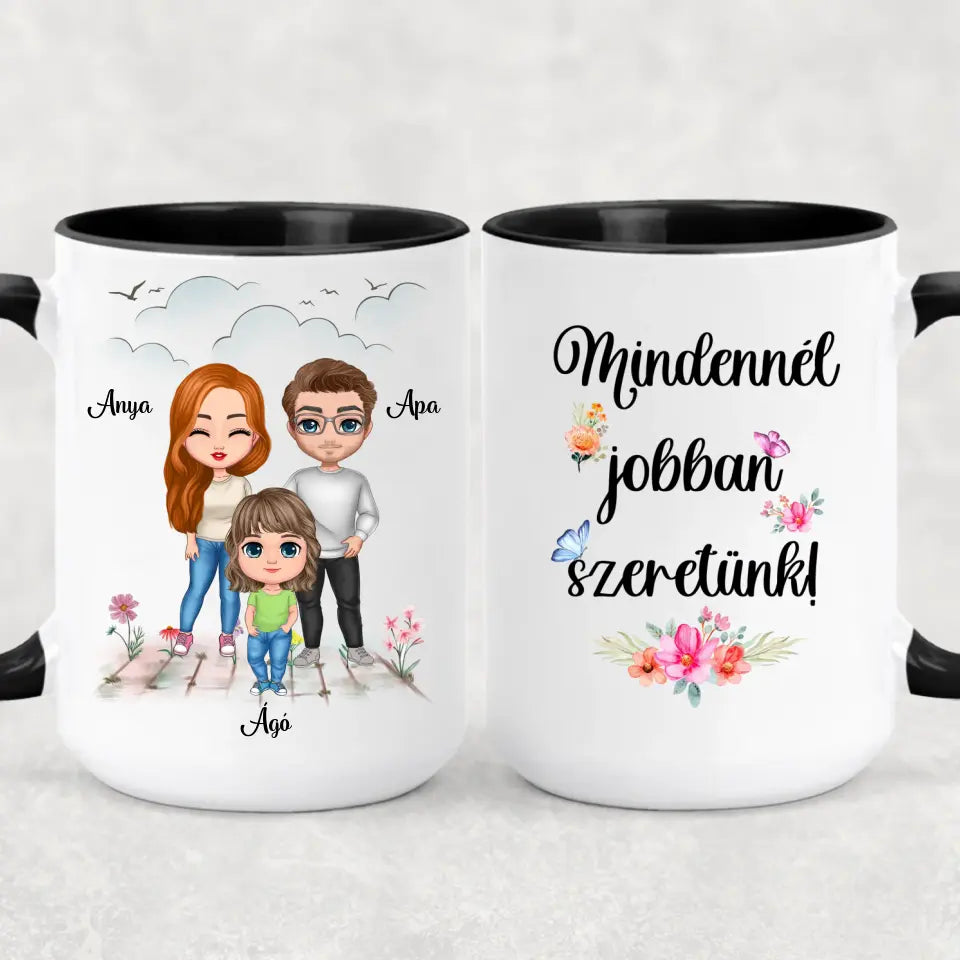 Egyedi családi bögre édesanyáknak - mindennél jobban szeretünk