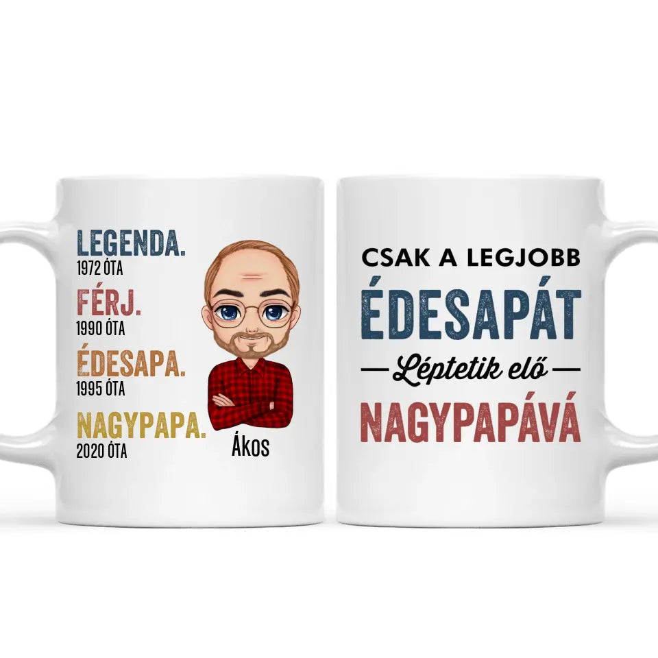 Egyedi bögre nagypapáknak - előléptetés