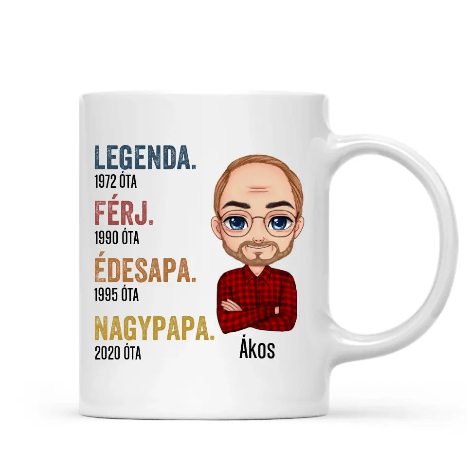 Egyedi bögre nagypapáknak - előléptetés