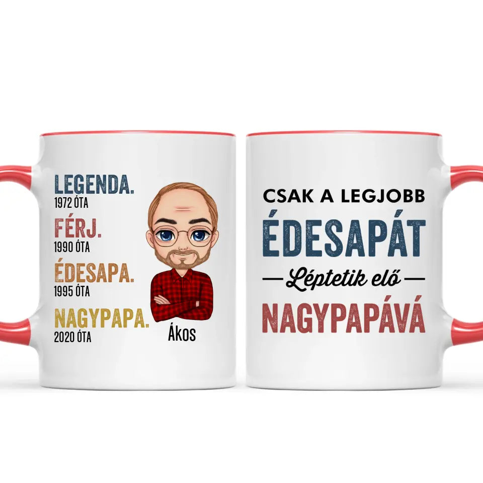 Egyedi bögre nagypapáknak - előléptetés