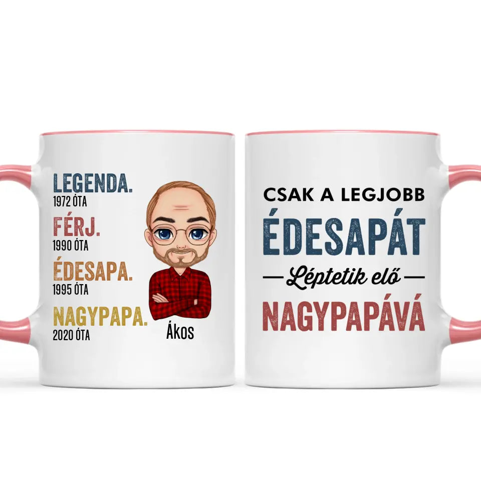 Egyedi bögre nagypapáknak - előléptetés
