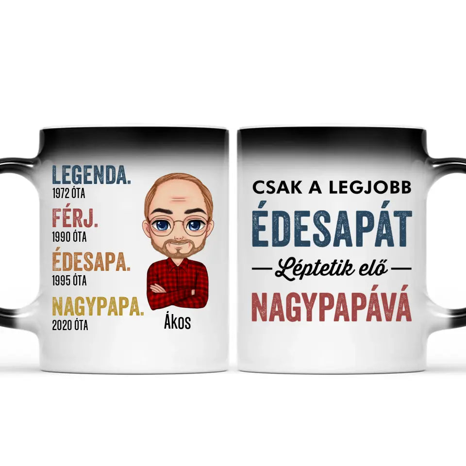 Egyedi bögre nagypapáknak - előléptetés