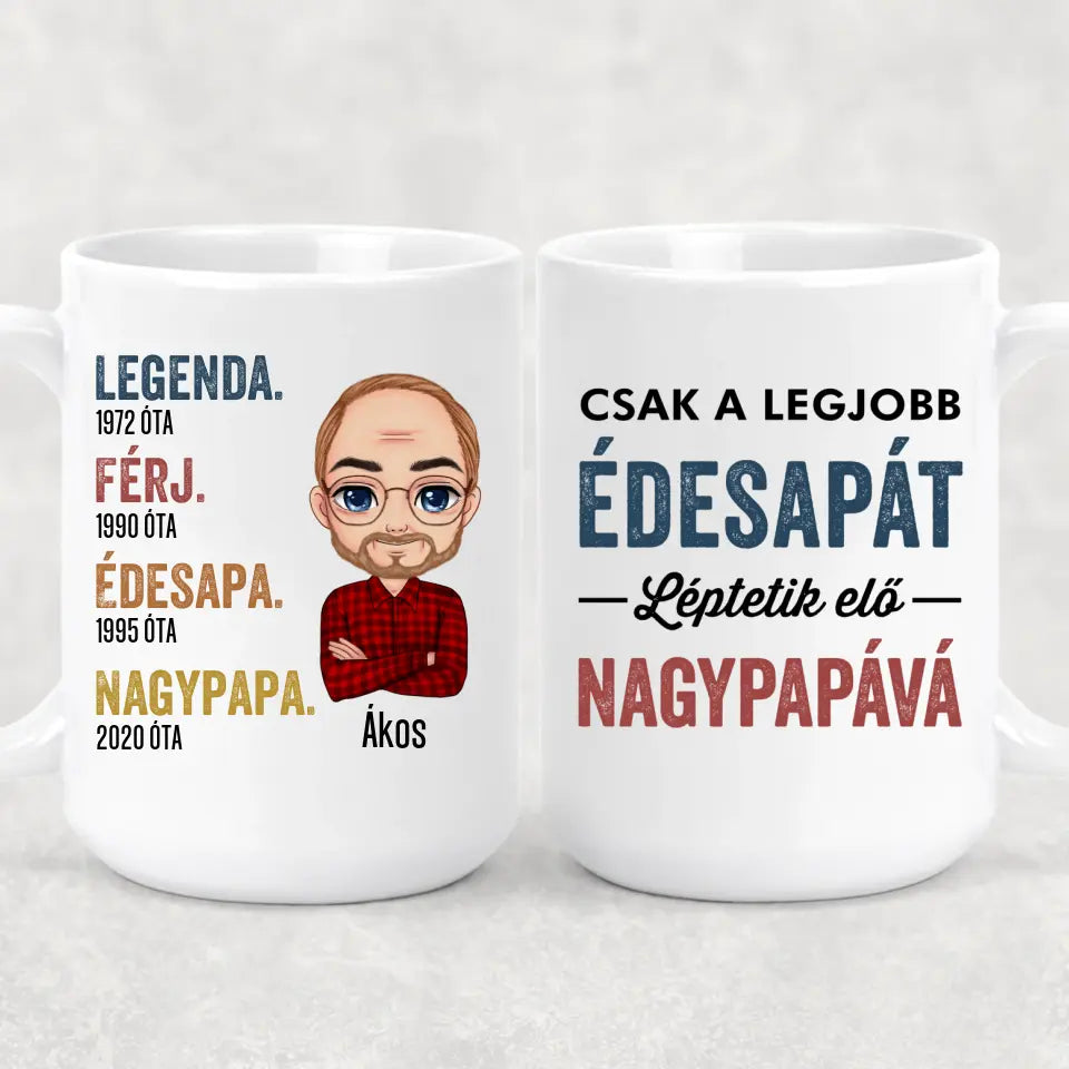 Egyedi bögre nagypapáknak - előléptetés