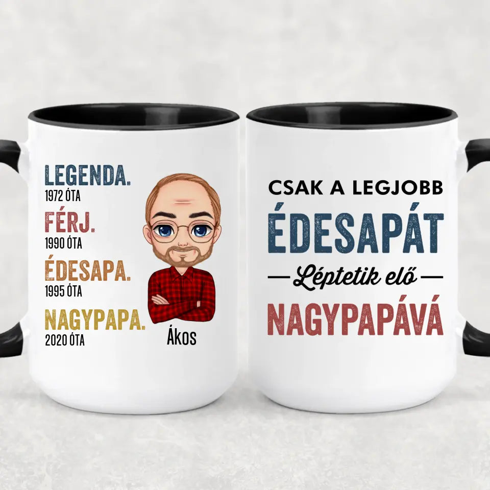 Egyedi bögre nagypapáknak - előléptetés