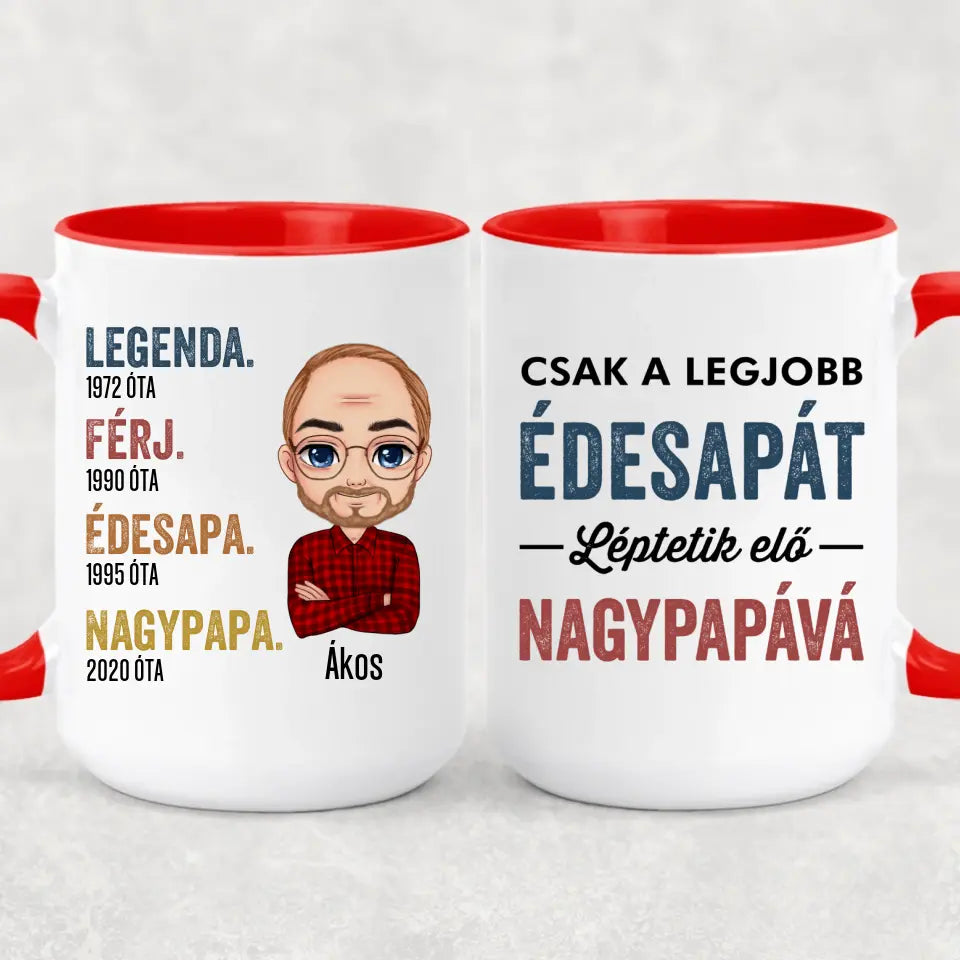 Egyedi bögre nagypapáknak - előléptetés