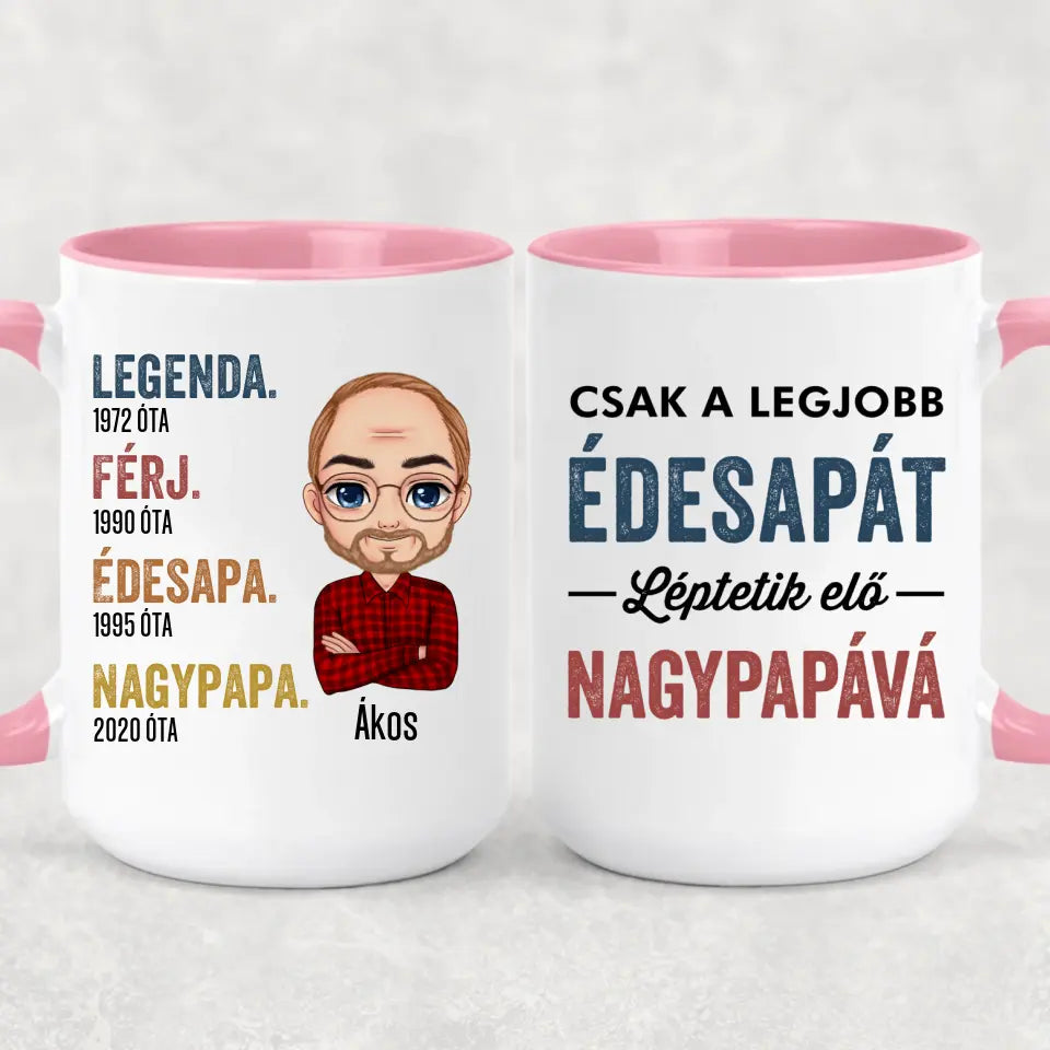 Egyedi bögre nagypapáknak - előléptetés