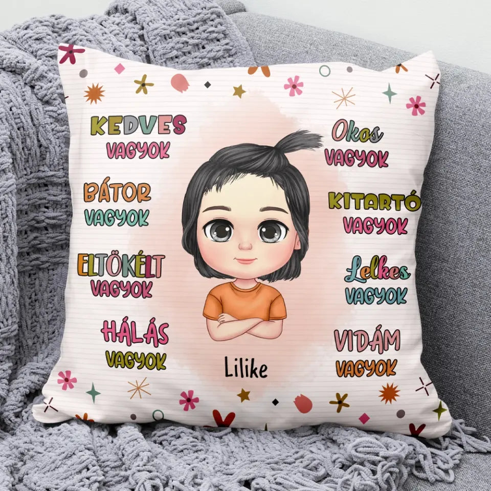 Egyedi motivációs párna gyerekeknek