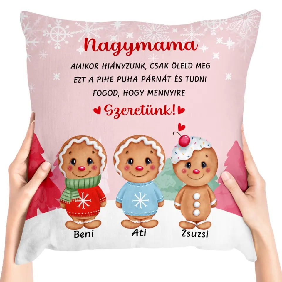Egyedi karácsonyi párna nagymamáknak - nagyi süteményei