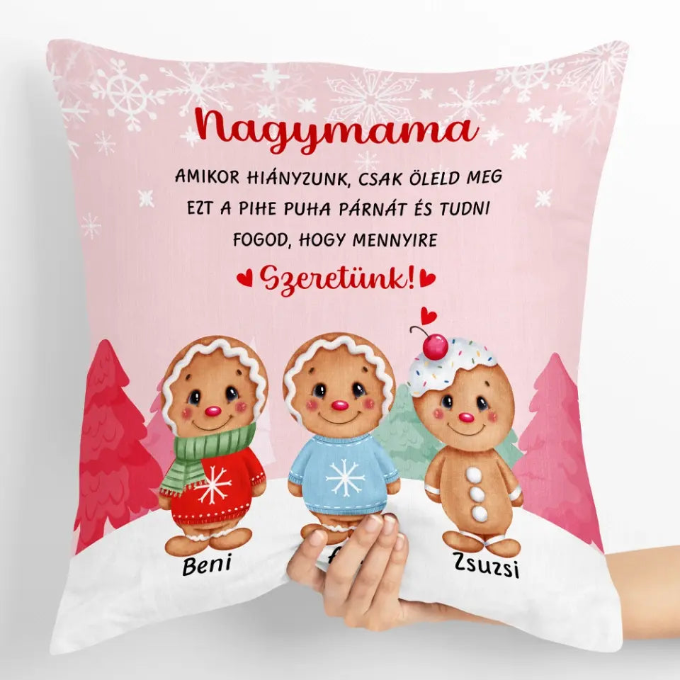 Egyedi karácsonyi párna nagymamáknak - nagyi süteményei