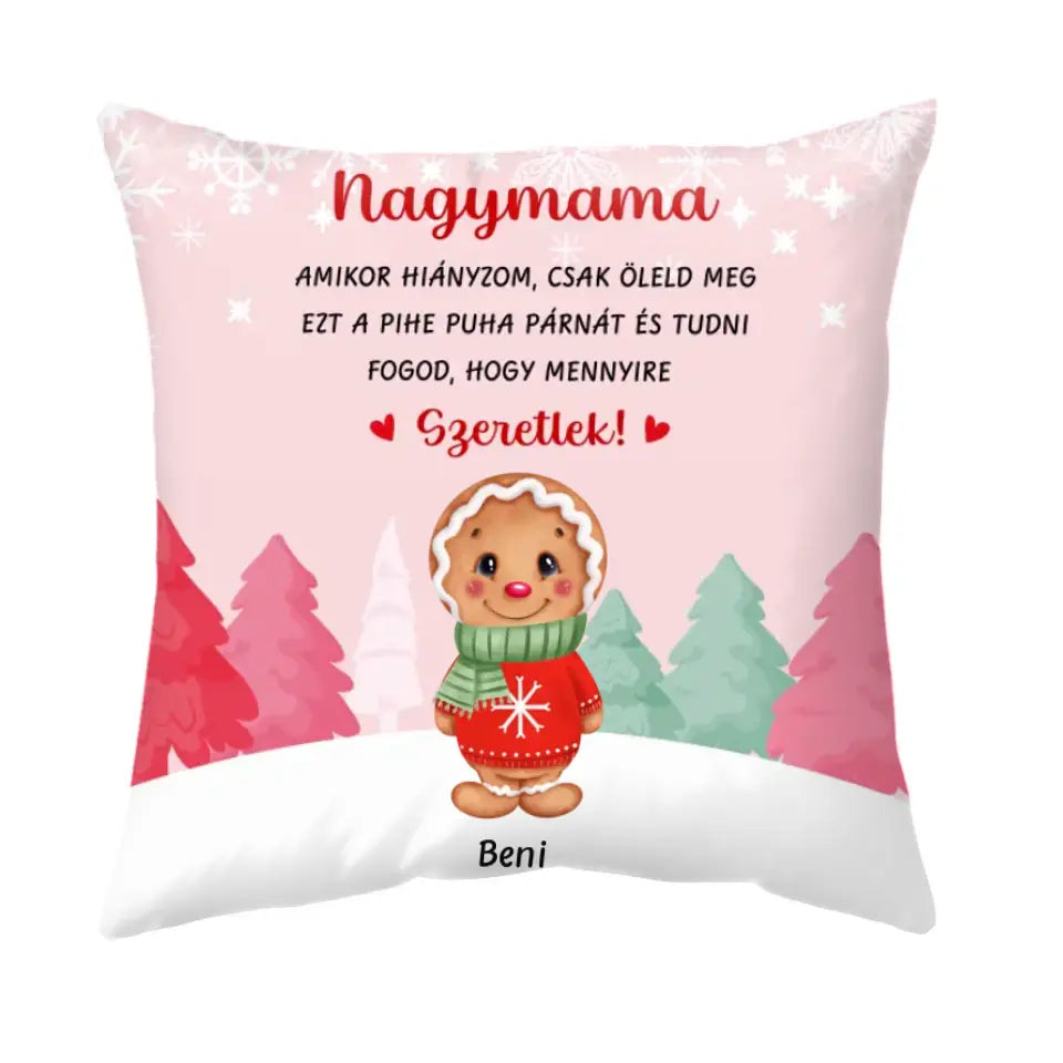 Egyedi karácsonyi párna nagymamáknak - nagyi süteményei
