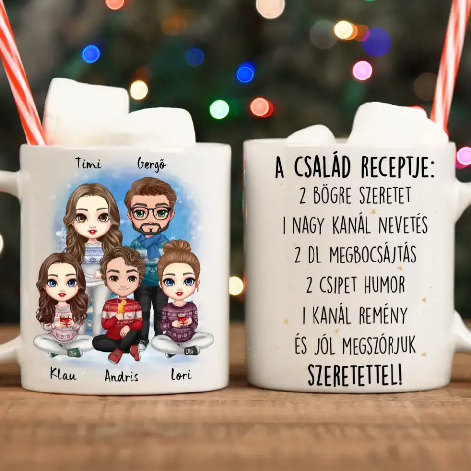 Egyedi karácsonyi bögre testvéreknek - akár 8 tesó