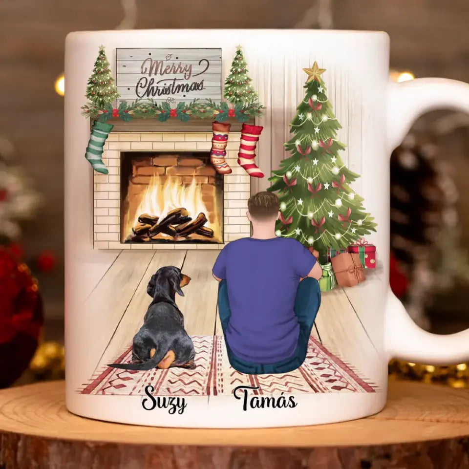 Egyedi karácsonyi bögre gazdiknak - fiú, akár 3 kedvenccel