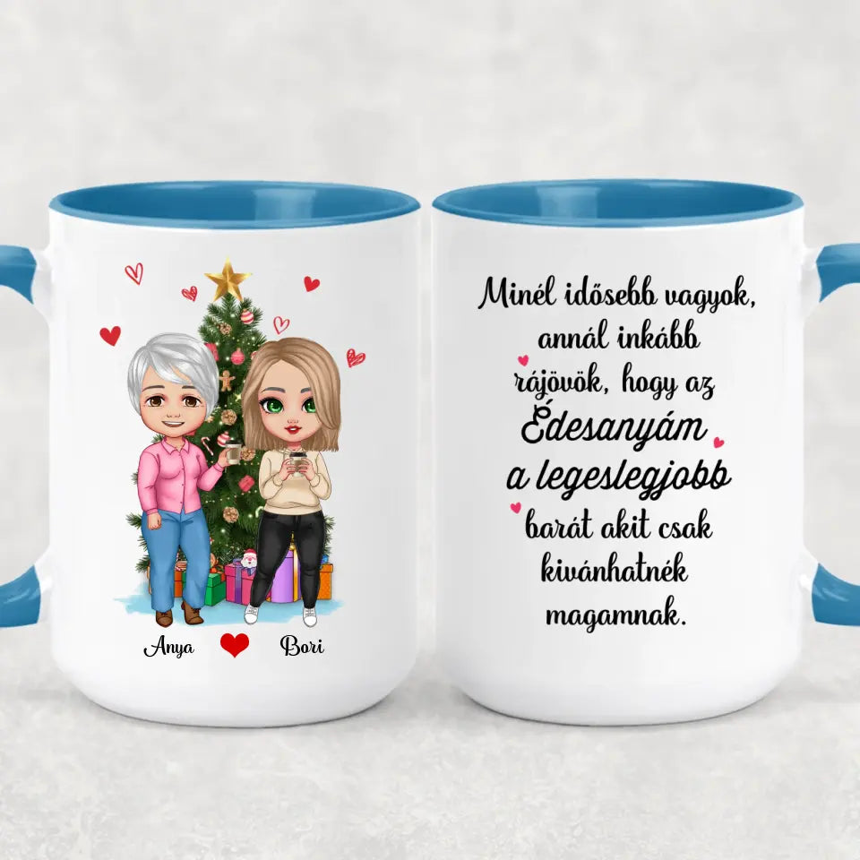 Egyedi karácsonyi bögre édesanyáknak - anya és lánya