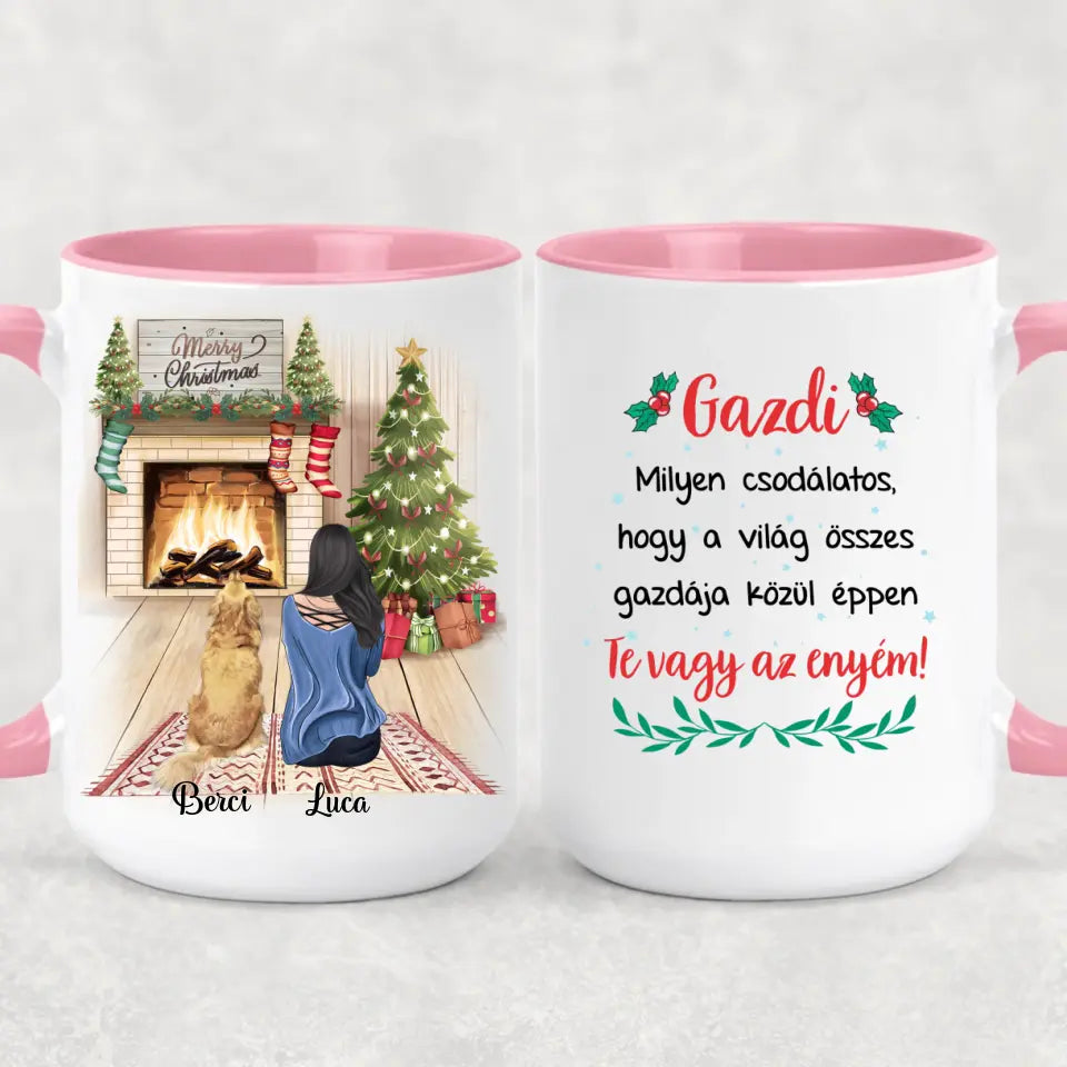 Egyedi karácsonyi bögre gazdiknak - akár 3 kedvenccel
