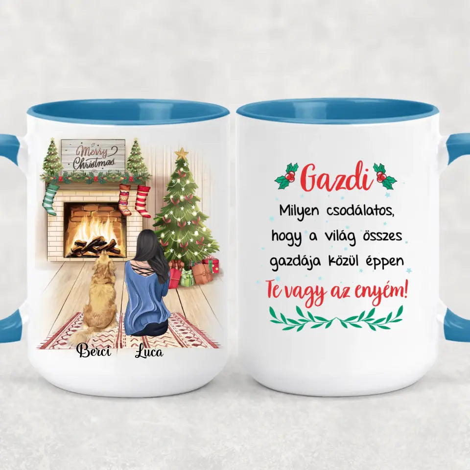 Egyedi karácsonyi bögre gazdiknak - akár 3 kedvenccel