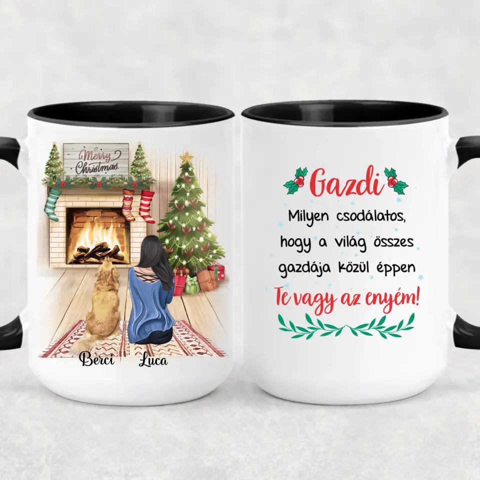 Egyedi karácsonyi bögre gazdiknak - akár 3 kedvenccel
