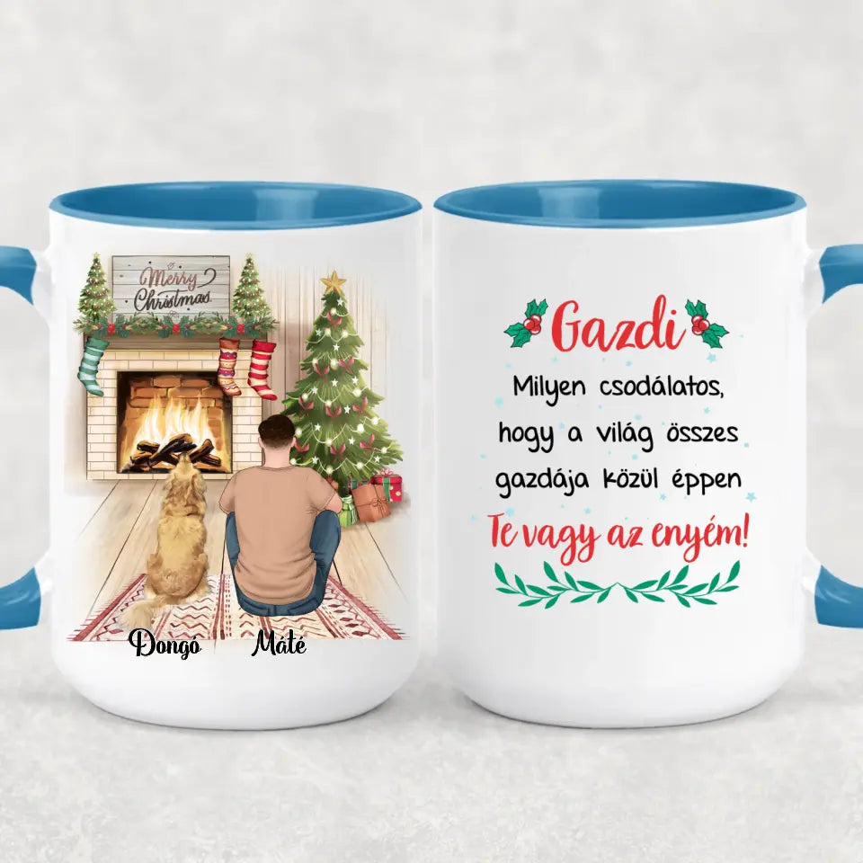 Egyedi karácsonyi bögre gazdiknak - fiú, akár 3 kedvenccel