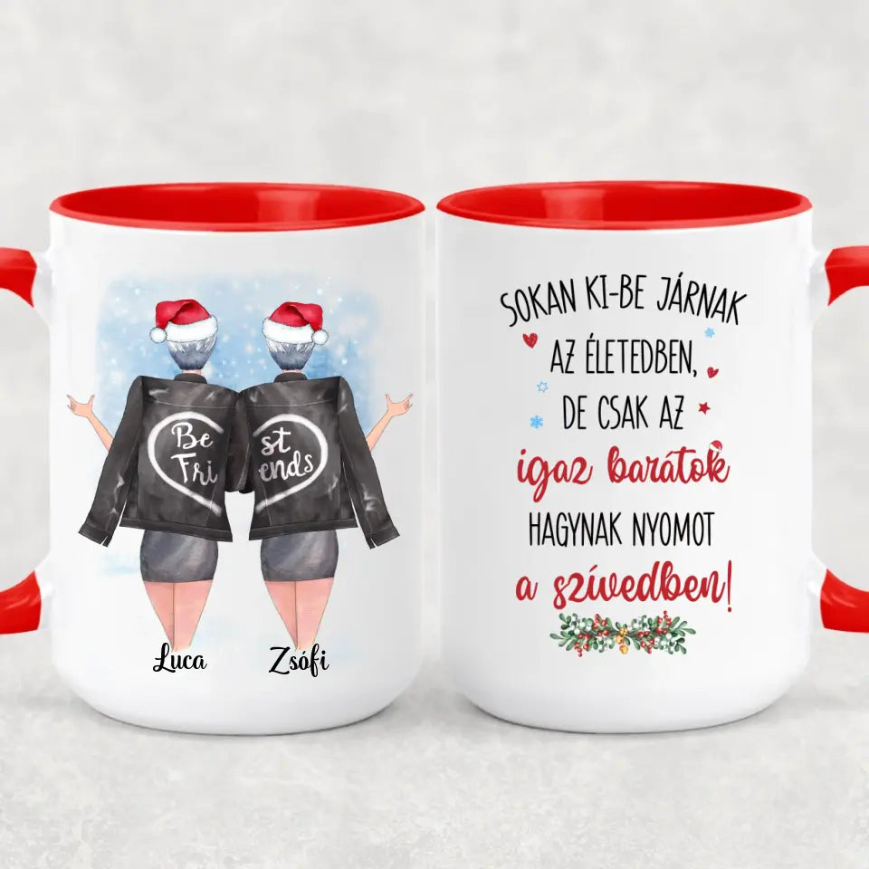 Egyedi karácsonyi bögre barátnőknek - az igaz barátnő