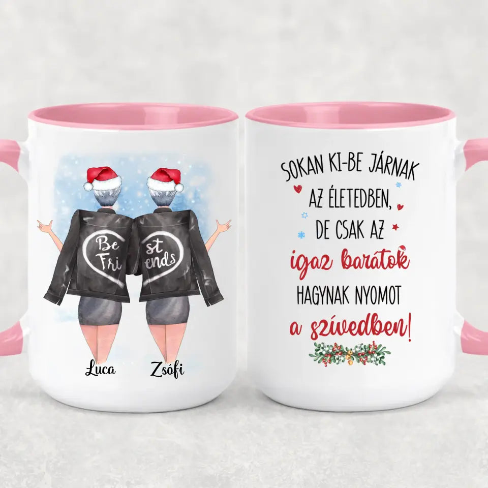 Egyedi karácsonyi bögre barátnőknek - az igaz barátnő
