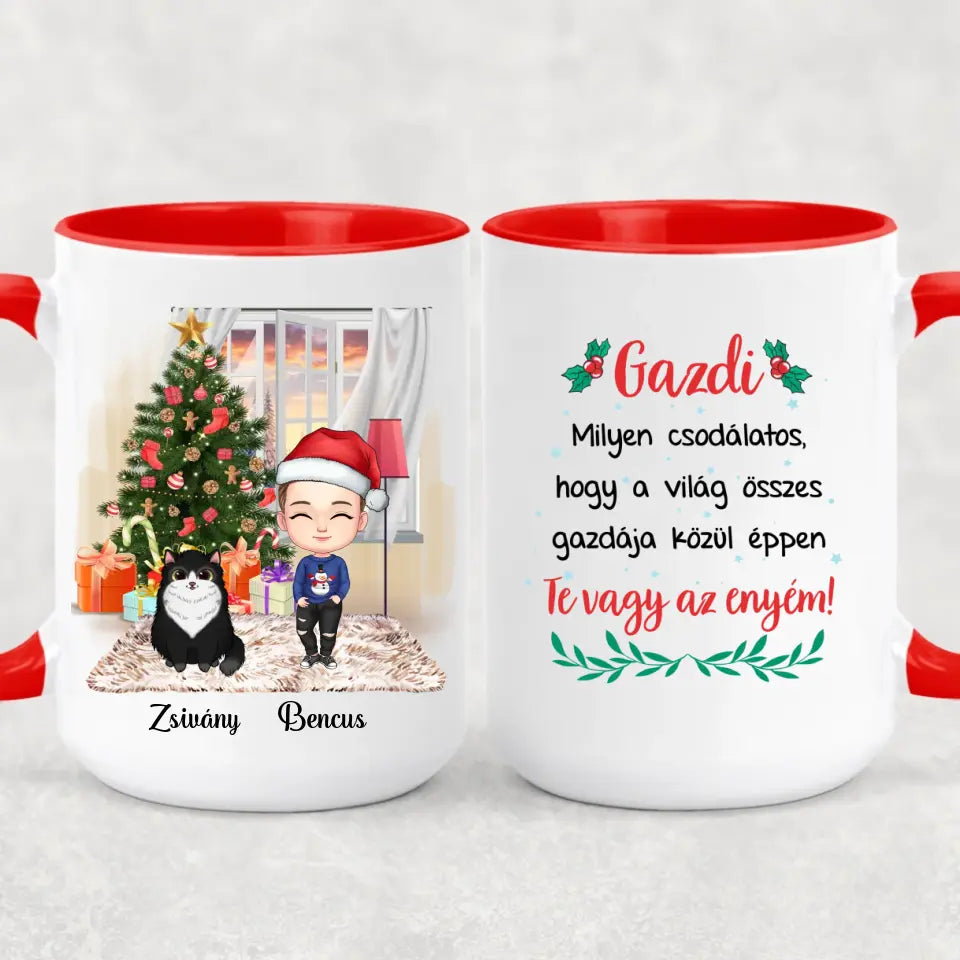 Egyedi karácsonyi cicás bögre gyerekeknek - akár 4 cicával