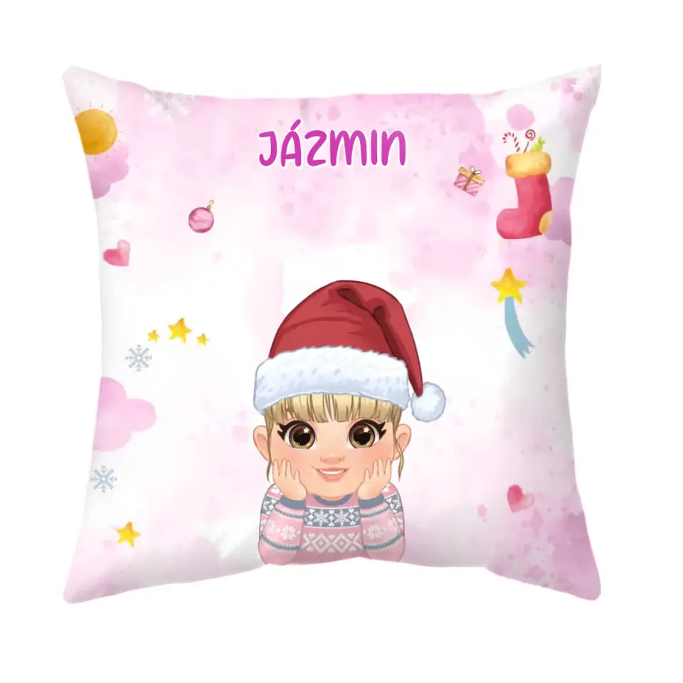 Egyedi karácsonyi mesenézős párna gyerekeknek