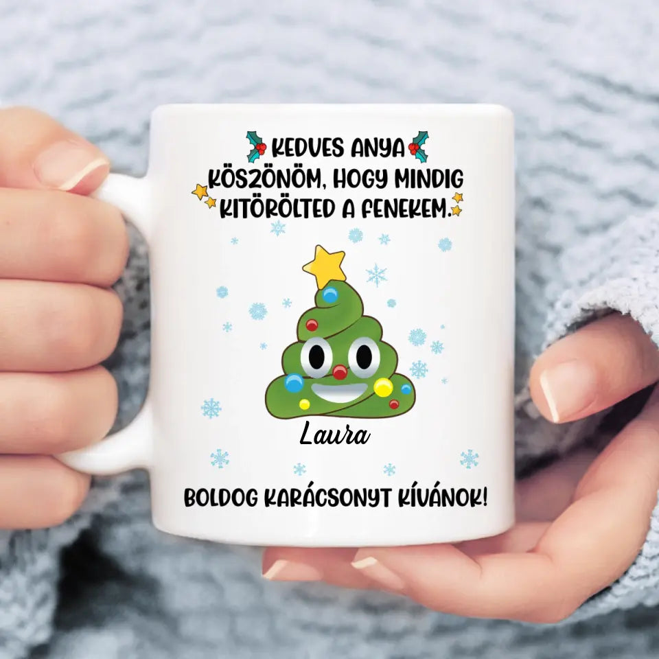 Egyedi vicces karácsonyi bögre anyáknak - Boldog Karácsonyt