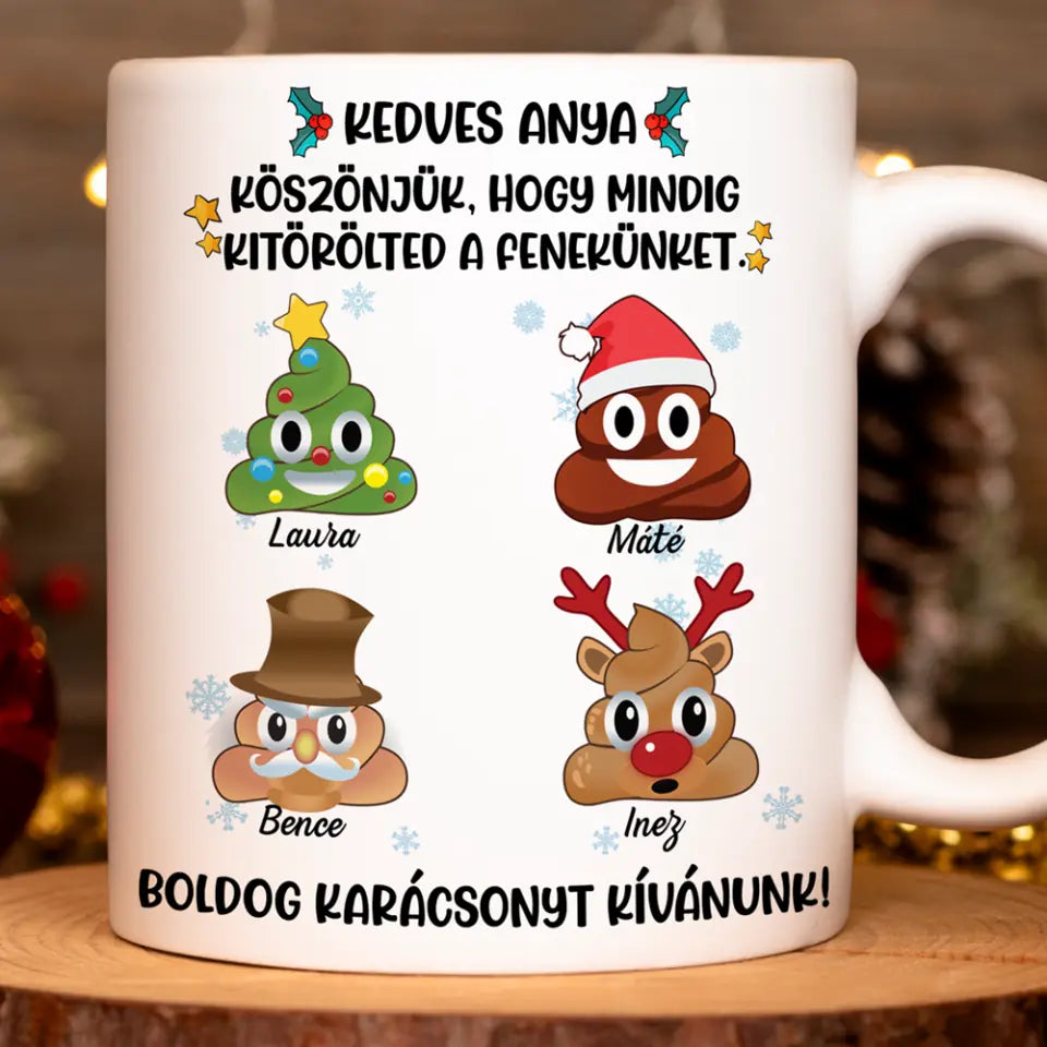 Egyedi vicces karácsonyi bögre anyáknak - Boldog Karácsonyt