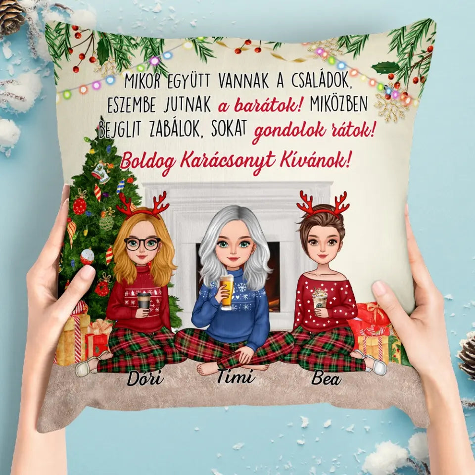 Egyedi karácsonyi párna barátnőknek - hálás vagyok