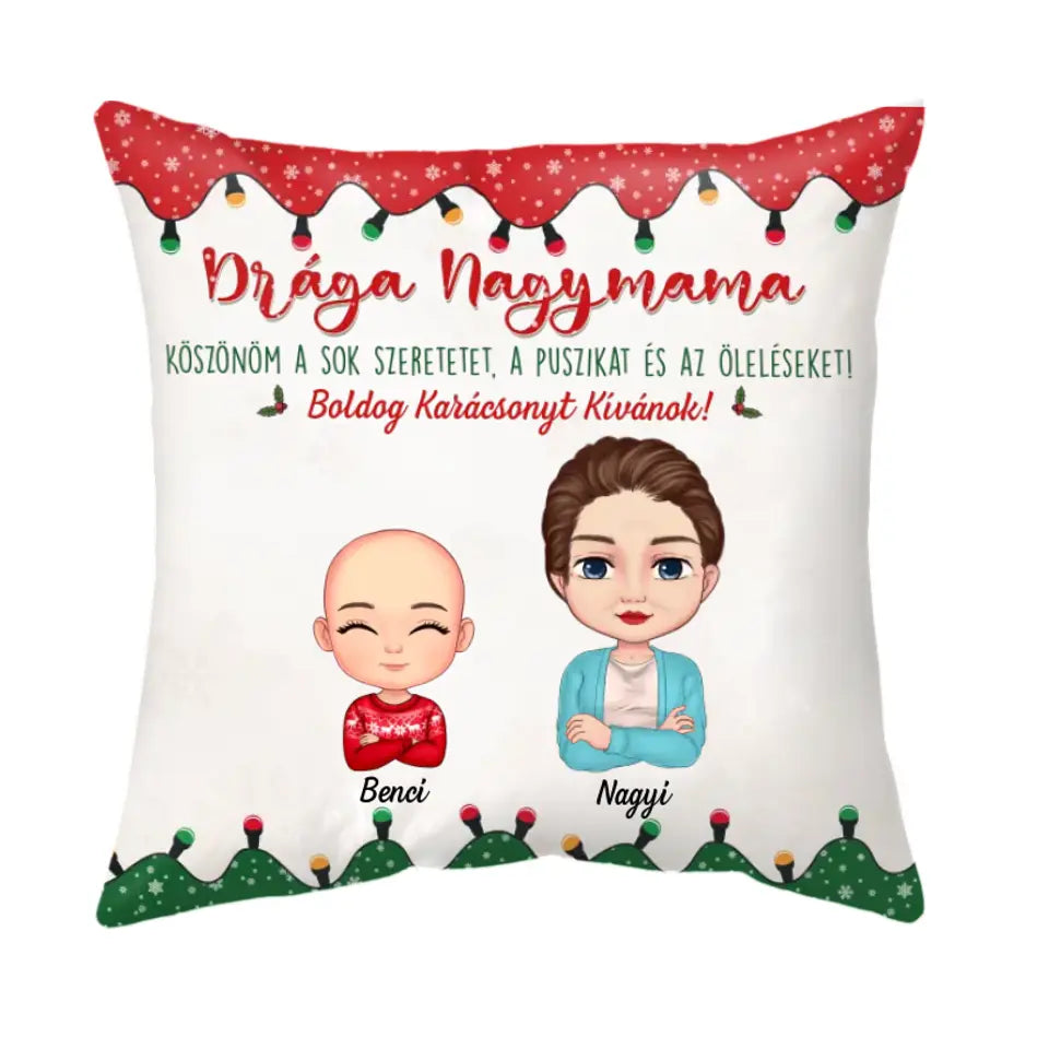 Egyedi karácsonyi párna nagyiknak - Drága Nagymama