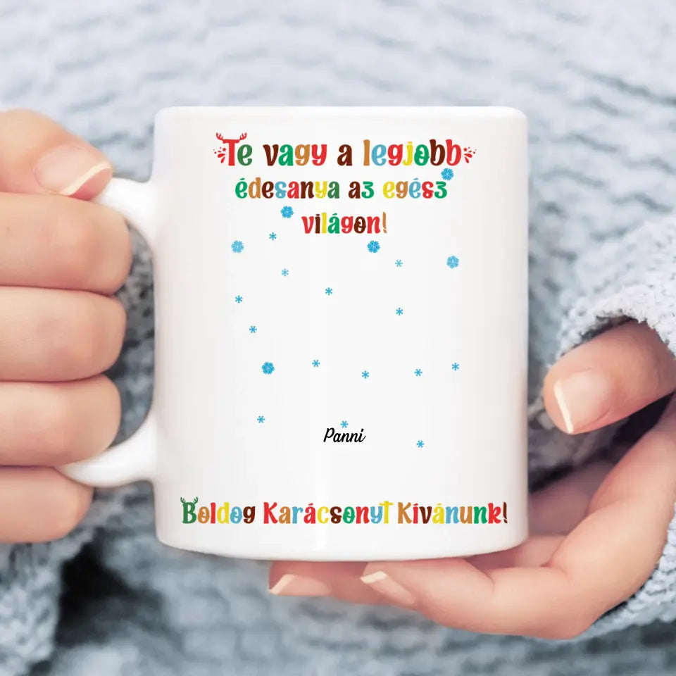 Egyedi karácsonyi bögre a családnak - akár 8 gyermekkel