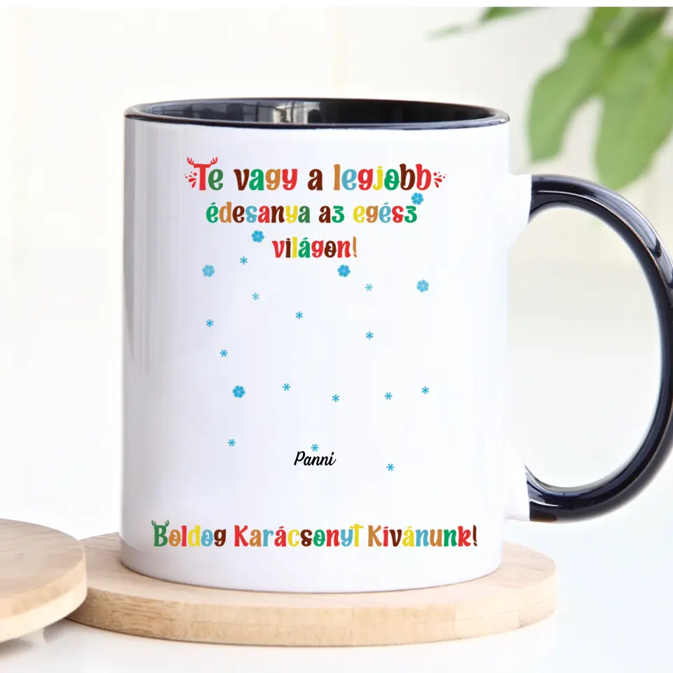 Egyedi karácsonyi bögre a családnak - akár 8 gyermekkel
