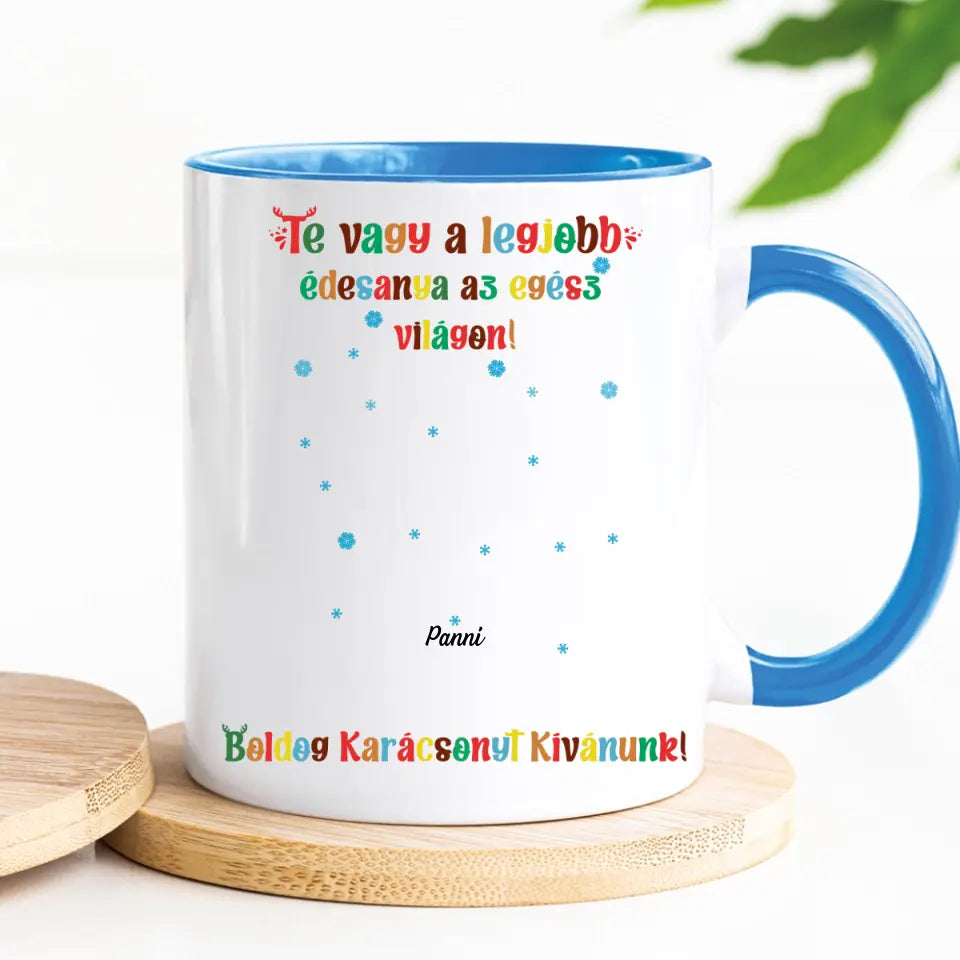 Egyedi karácsonyi bögre a családnak - akár 8 gyermekkel