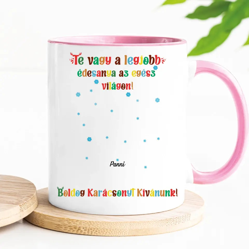 Egyedi karácsonyi bögre a családnak - akár 8 gyermekkel